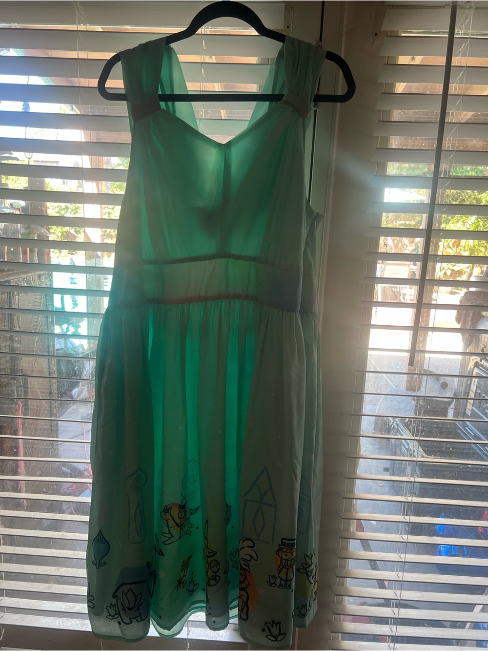 Disney Mint Green Fit-and-Flare Dress with Pink Hanger Logo Detail - Picture 4 of 8